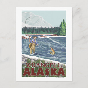 Fly Fisherman - Wrangell, Alaska Postkarte