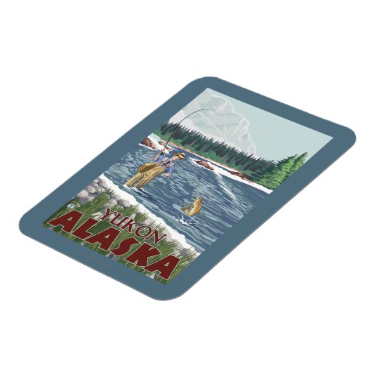 Fly Fisherman - Yukon, Alaska Magnet (Linke Seite)