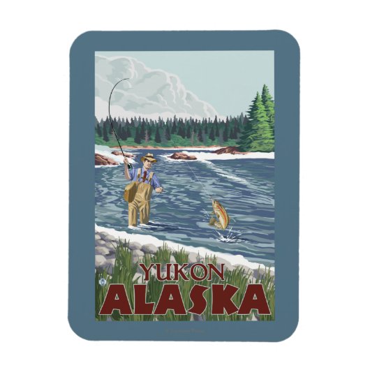 Fly Fisherman - Yukon, Alaska Magnet (Vertikal)