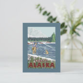Fly Fisherman - Yukon, Alaska Postkarte (Stehend Vorderseite)