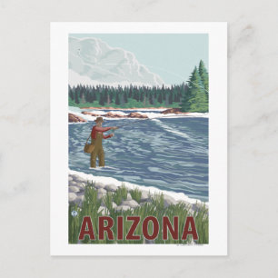 Fly FishermanArizona Postkarte