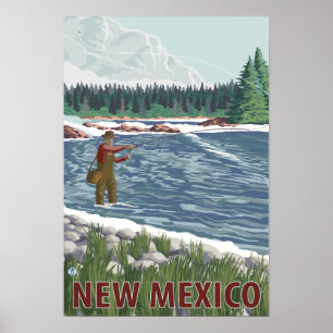 Fly FishermanNew Mexico Poster