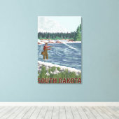 Fly FishermanSouth Dakota Leinwanddruck (Insitu (Holzboden))