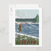 Fly FishermanUtah Postkarte (Vorne/Hinten)