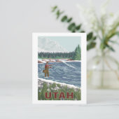 Fly FishermanUtah Postkarte (Stehend Vorderseite)