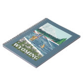 Fly FishermanWyomingVintage Travel Poster Notizblock (Linke Seite)