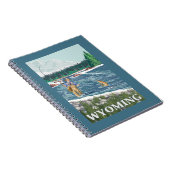 Fly FishermanWyomingVintage Travel Poster Notizblock (Rechte Seite)