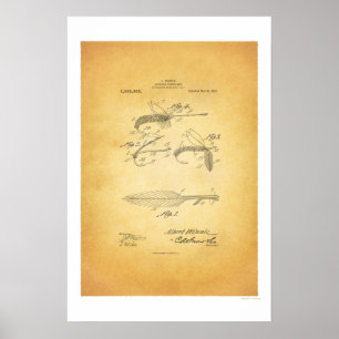 Fly Fishing 1921 US-Patentposter - A Winnie Poster