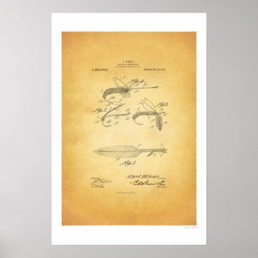 Fly Fishing 1921 US-Patentposter - A Winnie Poster (Vorne)