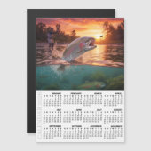 Fly Fishing 2026 Fridge Calendar, Trout / Fish Magnetkarte (Vorne/Hinten)