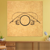 Fly Fishing Antique FIing Rods Kunst Illustration Leinwanddruck (Insitu (Wohnzimmer))
