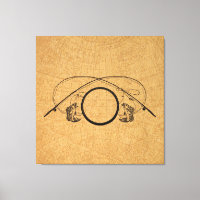 Fly Fishing Antique FIing Rods Kunst Illustration