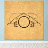 Fly Fishing Antique FIing Rods Kunst Illustration Leinwanddruck (Insitu (Holzboden))