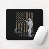 Fly Fishing Fisherman American Flag Camouflage Fly Mousepad (Mit Mouse)