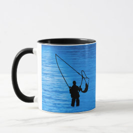 Fly Fishing - fisherman in stream Personalize Tasse