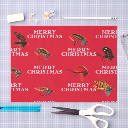 Fly Fishing Fliegen Frohe Weihnachtsgeschenke Them Seidenpapier (Handwerk)