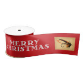 Fly Fishing Flies & Merry Christmas Ribbon Satinband (Spule)