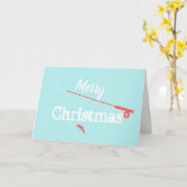 Fly Fishing Frohe Weihnachten Karte (Gelbe Blume)