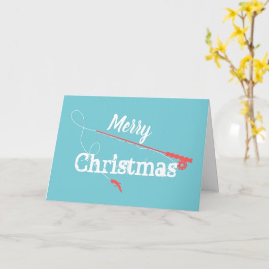 Fly Fishing Frohe Weihnachten Karte (Gelbe Blume)