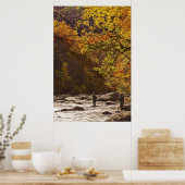 Fly Fishing In Autumn - Poster (Küche)