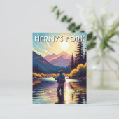 Fly Fishing in Henry's Fork Idaho Postcard Postkarte (Stehend Vorderseite)