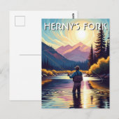 Fly Fishing in Henry's Fork Idaho Postcard Postkarte (Vorne/Hinten)