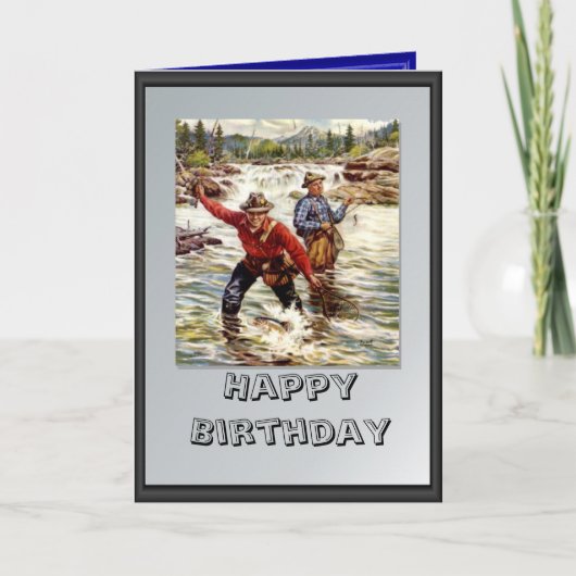 Fly fishing in the river karte (Vorderseite)