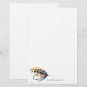 Fly Fishing Lure Art Lachs Fly Lure Briefpapier (Vorne/Hinten)