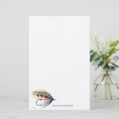 Fly Fishing Lure Art Lachs Fly Lure Briefpapier (Stehend Vorderseite)