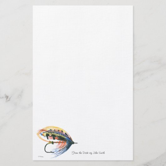 Fly Fishing Lure Art Lachs Fly Lure Briefpapier (Vorderseite)