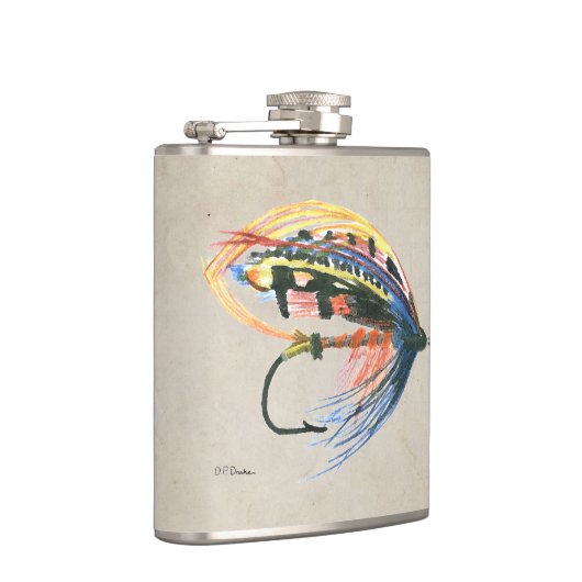 Fly Fishing Lure Art Lachs Fly Lure Flachmann (Rechts)