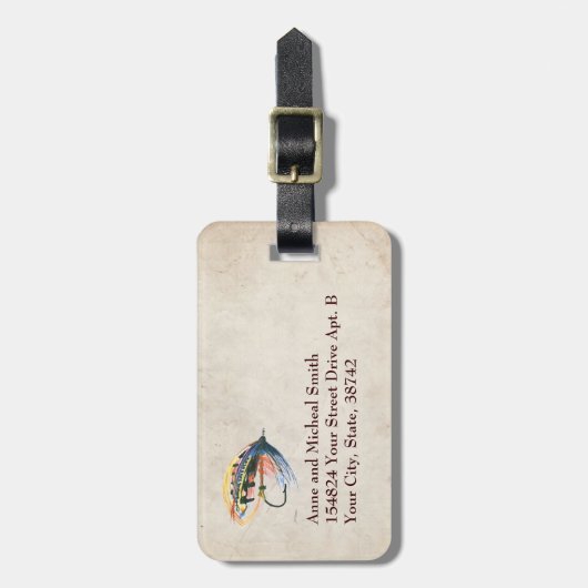 Fly Fishing Lure Art Lachs Fly Lure Gepäckanhänger (Vorderseite vertikal)