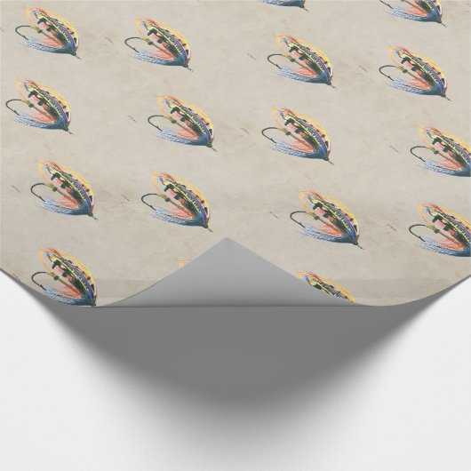 Fly Fishing Lure Art Lachs Fly Lure Geschenkpapier (Ecke)
