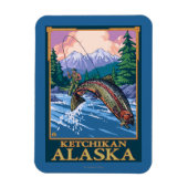 Fly Fishing Scene - Ketchikan, Alaska Magnet (Vertikal)
