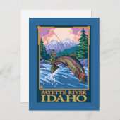 Fly Fishing Scene - Payette River, Idaho Postkarte (Vorne/Hinten)