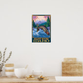 Fly Fishing Scene - Snake River, Idaho Poster (Küche)