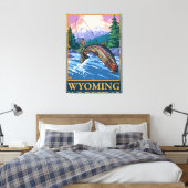 Fly Fishing Scene - Wyoming Leinwanddruck (Insitu (Schlafzimmer))