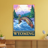 Fly Fishing Scene - Wyoming Leinwanddruck (Insitu (Wohnzimmer))