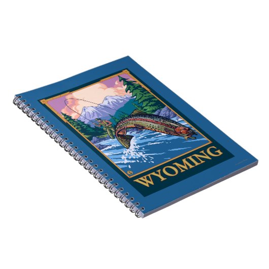 Fly Fishing Scene - Wyoming Notizblock (Rechte Seite)