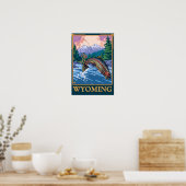 Fly Fishing Scene - Wyoming Poster (Küche)
