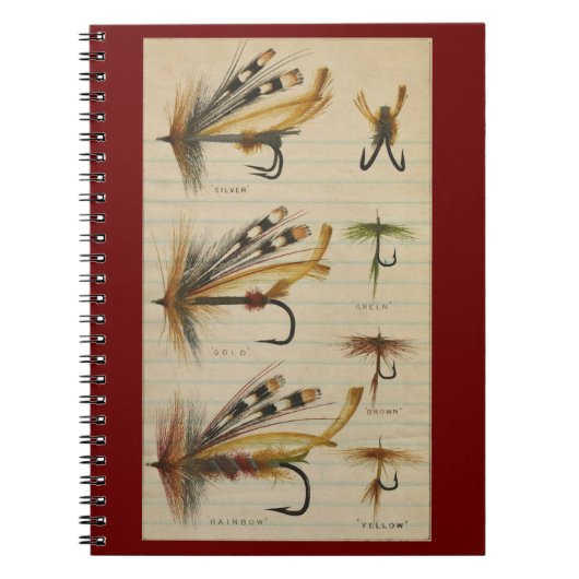 Fly Fishing Tackle Flies Spiral Foto Notebook Notizblock (Vorderseite)
