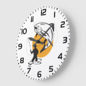 Fly Fishing Trout Sunset Silhouette Große Wanduhr (Winkel)