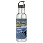 Fly Fishing with Fisherman silhouette Personalize Edelstahlflasche (Vorderseite)