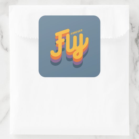 Fly Forever Quadratischer Aufkleber (Tasche)