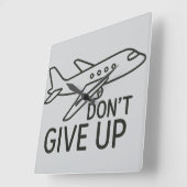 Fly Forward - Gib nicht auf Minimalistische Flugze Quadratische Wanduhr (Winkel)