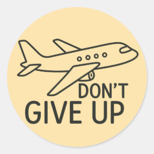 Fly Forward - Gib nicht auf Minimalistische Flugze Runder Aufkleber