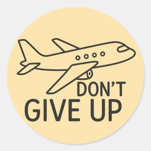 Fly Forward - Gib nicht auf Minimalistische Flugze Runder Aufkleber (Vorderseite)