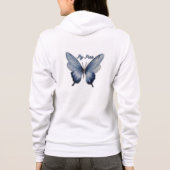 Fly Free – Blue Butterfly Art Design Hoodie (Rückseite)