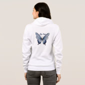 Fly Free – Blue Butterfly Art Design Hoodie (Schwarz voll)