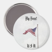 Fly Free USA Flag - Magnet (Vorderseite/Rückseite)